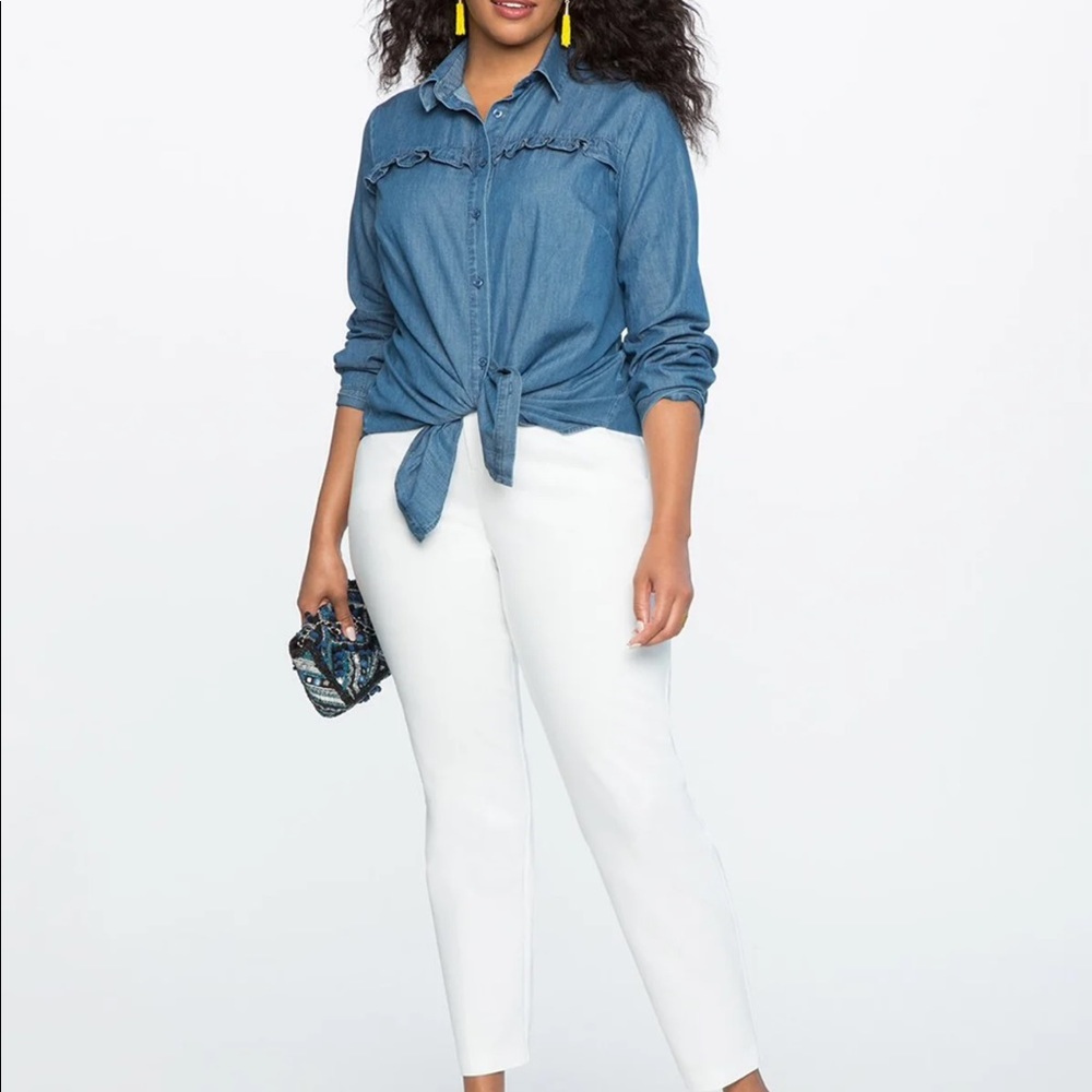 Chambray Jean Denim Shirt, Plus NWOT